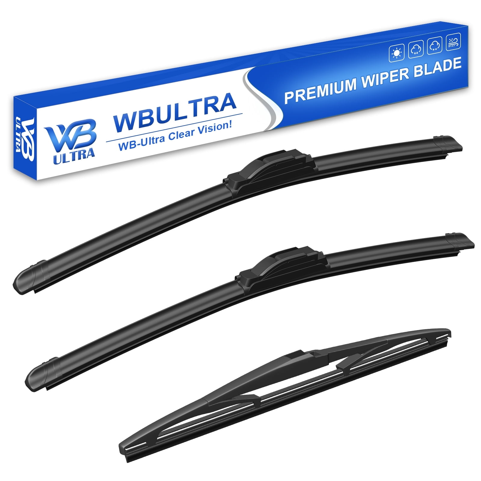 WBULTRA All-Season 3 wipers Replacement for Toyota Sienna 2011-2020 (28"+20"+16") U/J HOOK Windshield wipers