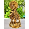 thumbnail image 1 of Wonder Care Lord Krishna Cow 9” Aluminum Sculpture, 1 of 7