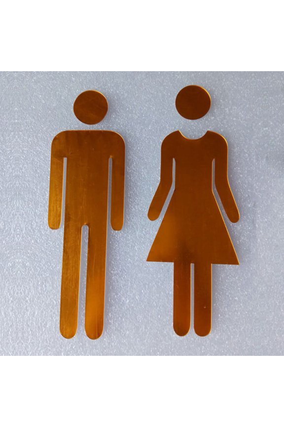 WC Wall Stickers Toilet Signs Restroom Washroom Signage Plaque Mirrors WC Door Sign, Adhesive Indicator Plaque, Create