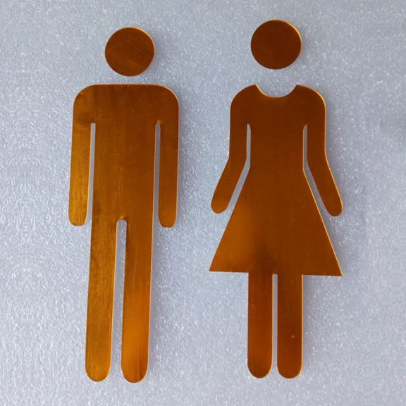 WC Wall Stickers Toilet Signs Restroom Washroom Signage Plaque Mirrors WC Door Sign, Adhesive Indicator Plaque, Create