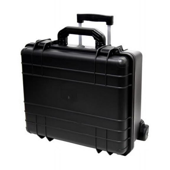 WCB-018 B Wheeled 7 Bottle Wine Bottle Case, Black