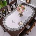 thumbnail image 1 of WCHUANG Embroidered Tablecloth Lace Table Runner, Oval Coffee Table Runner Table Centerpiece Doily Placemat Nightstand Dresser Scarf, 1 of 2