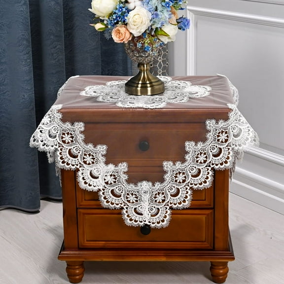 WCHUANG Square Tablecloth, Small Table Cloth, Coffee Table Cover, Bedside Table Cover Home Bedside Nightstand Tabletop Decoration