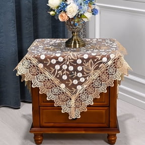 WCHUANG Square Tablecloth, Small Table Cloth, Coffee Table Cover, Bedside Table Cover Home Bedside Nightstand Tabletop Decoration