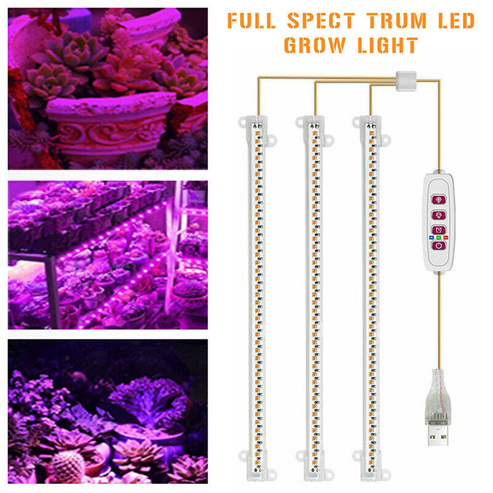 WCIC LED Grow Light Strips Indoor Plant Hydroponics Full Spectrum ...