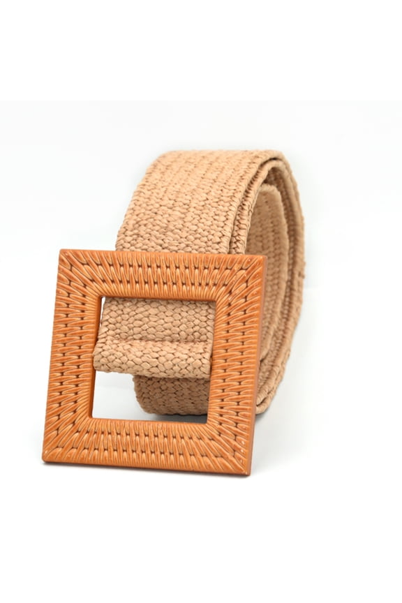 2026 Summer Rattan Straw Raffia Belt for Women Elastic Stretch Woven Wide Waist Band Chain Belt