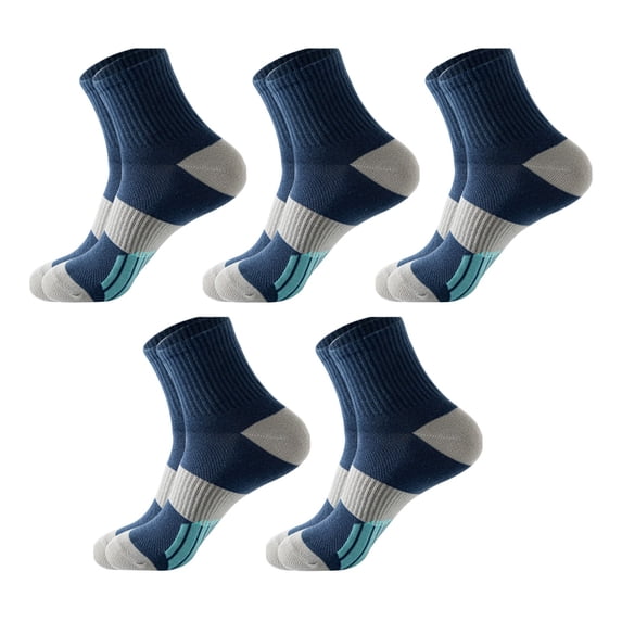 WCJM 5 Piece Men Sport Short Basketball Socks Unisex Durable Wear Resistant Sweat Breathable Anti Slip Stretch Lightweight Low Cut Casual Ankle Socks