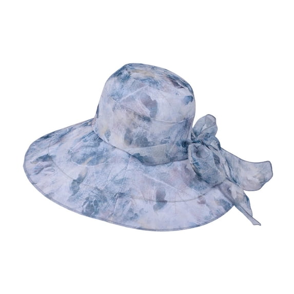 WCJM A Blue Women's Spring And Summer Large Brimmed Sunshade Hat Outdoor Travel Covering Fisherman's Hat Fashion Sun Hat