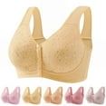 thumbnail image 1 of WCJM Beige Women Lace Front Button Shaping Cup Adjustable Shoulder Strap Large Size Bra, 1 of 7