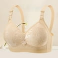 thumbnail image 1 of WCJM Beige Women's Plus Size Bras Soft Thin Underwire Support Sleep Bra Underwear Anti Sagging Gathered Bralettes, 1 of 9