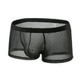 thumbnail image 1 of WCJM Black Men's Underwear Boxer Briefs Mesh Breathable Underpants, 1 of 4