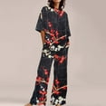 thumbnail image 1 of WCJM Black Summer Outfits For Women 2 Cotton Linen Set Oversized T Shirts Straight Leg Pant Plus Size Tracksuit, 1 of 5