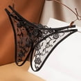 thumbnail image 1 of WCJM Black Women Thong Panties Thong Lace Pants Ladies Briefs Underwear, 1 of 2