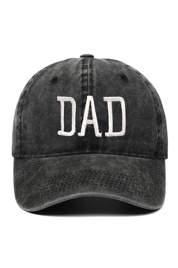 Black cotton Dad 2025 Promoted To Dad 2025 Daddy Established 2025 Hats For Men Washed Distressed Baseball Cap Dad Embroidered Pigment Dyed Profile Cotton Cap