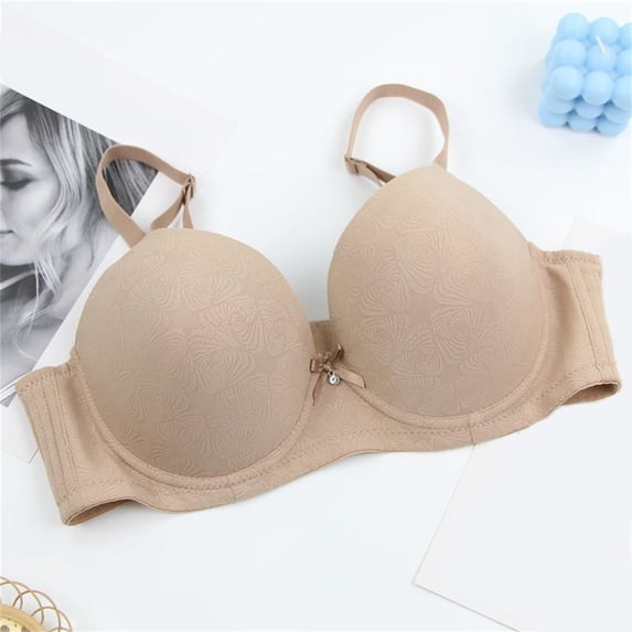 WCJM Blue Women's Plus Size Bras Soft Thin Underwire Support Sleep Bra Underwear Anti Sagging Gathered Bralettes