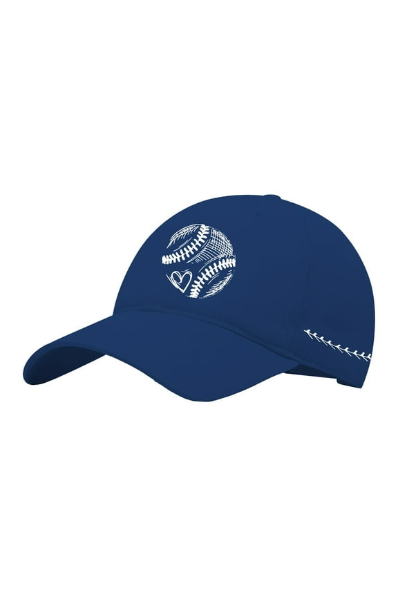 Blue cotton Washed Baseball Pattern With Printed Baseball Caps On Both Sides