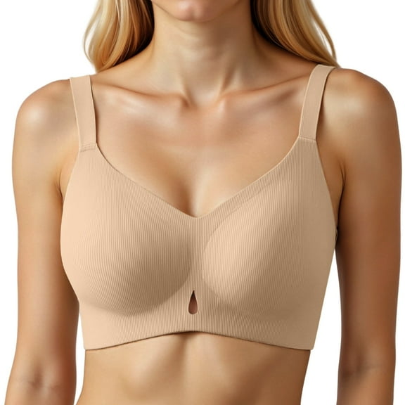 WCJM Bra A Khaki Women'S Plus Size Bras Soft Thin Underwire Support Sleep Bra Underwear Anti Sagging Gathered Bralettes Woman Blending Bra Blended Bra For Ladies