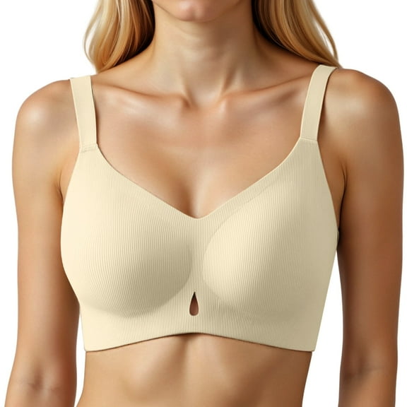 WCJM Bra A Yellow Women'S Plus Size Bras Soft Thin Underwire Support Sleep Bra Underwear Anti Sagging Gathered Bralettes Woman Blending Bra Blended Bra For Ladies