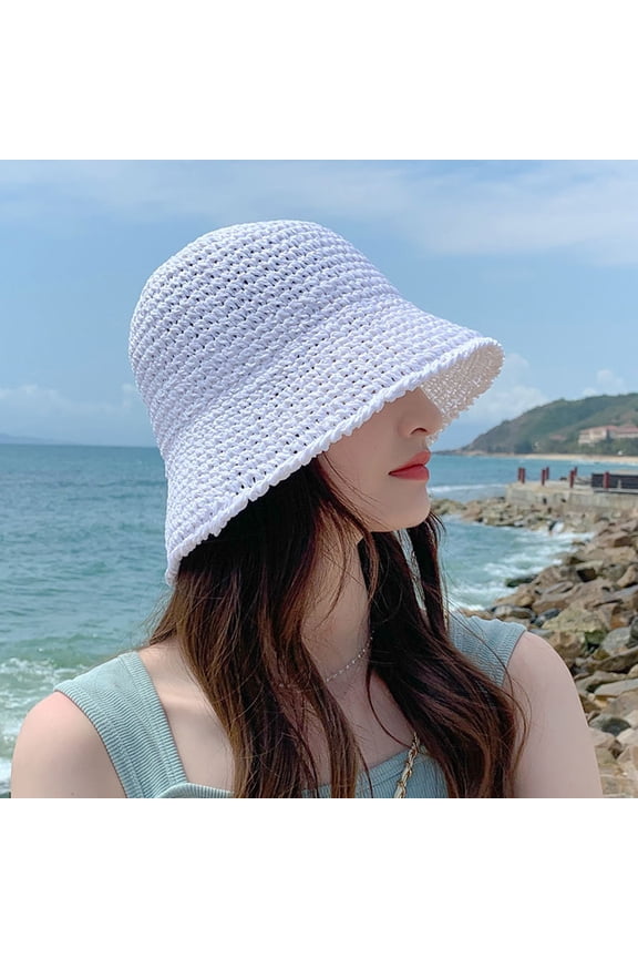Bucket Hats For Women Polyester Fisherman'S Hat White Bucket Hats M