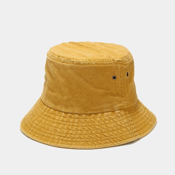 WCJM Bucket Hats For Women Polyester Fisherman'S Hat Yellow Bucket Hats M