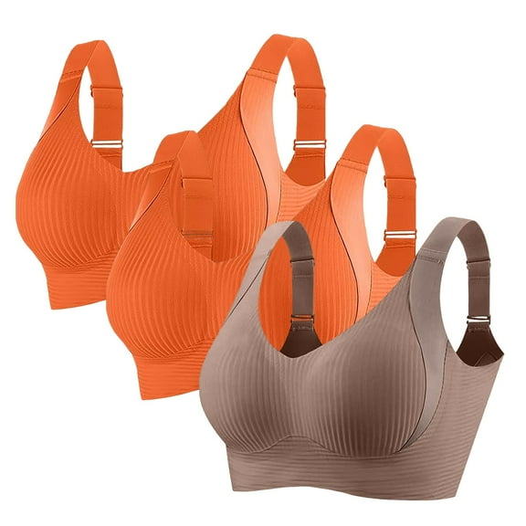 WCJM Cami Tank Tops for Womens Women's Tanks and Camis Women's Ribbed Adjustable Wireless Bra 3 Pack Women Solid Four Breasted Adjustable Wireless Bra