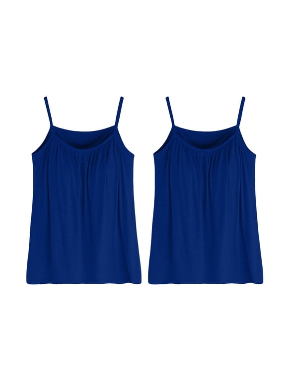 Camisoles & Tanks camisoles for women for under clothes Women's Plus Size Soft Tank Top With Bra Sleeveless Comfort Yoga Fitness Top Tank Top 2PC cotton camisoles for women