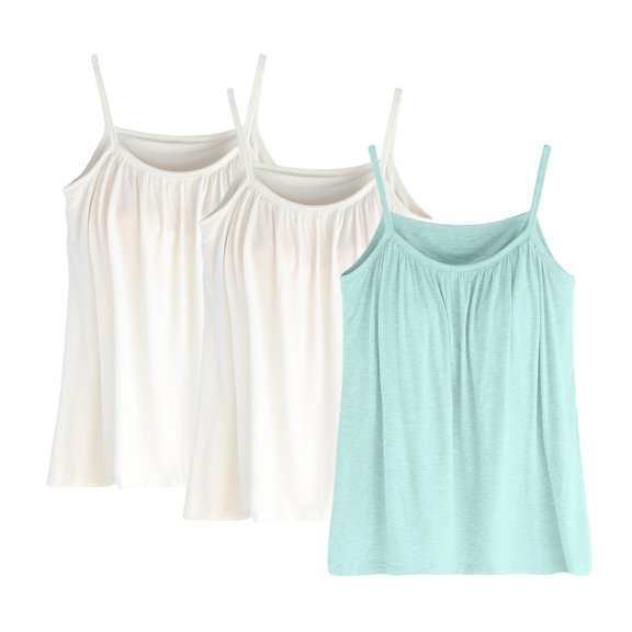 WCJM Camisoles & Tanks camisoles for women for under clothes Women's Plus Size Soft Tank Top With Bra Sleeveless Comfort Yoga Fitness Top Tank Top cotton camisoles for women