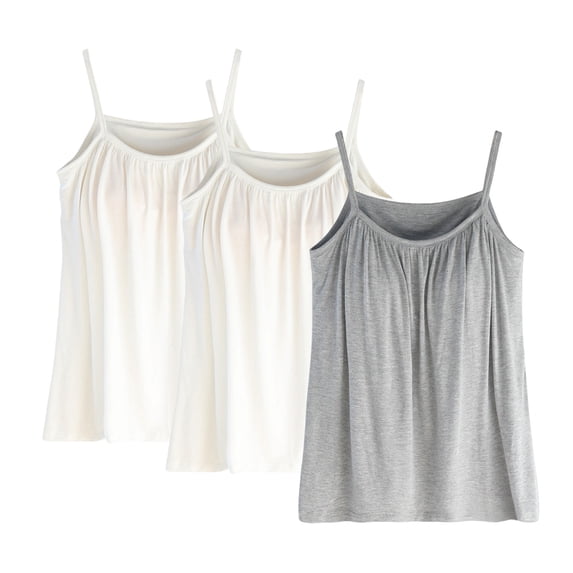 WCJM Camisoles & Tanks camisoles for women for under clothes Women's Plus Size Soft Tank Top With Bra Sleeveless Comfort Yoga Fitness Top Tank Top cotton camisoles for women