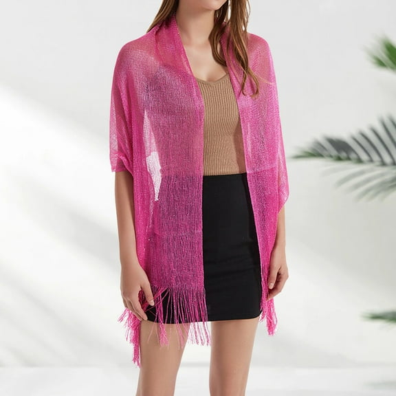 WCJM Evening Wedding Bridesmaid Gifts Women'S Blended Shawl Hot Pink Wraps One Size