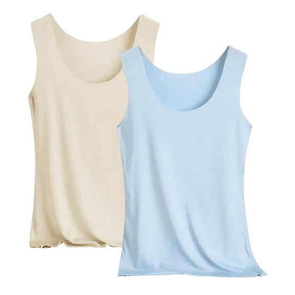 WCJM Extra Long Cami Tanks for Womens Women's Tanks and Camis Women's 2Pc Summer Ice Vest Wear A Base Shirt
