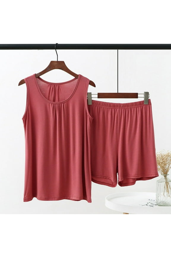Women Lace V Neck Chiffon Cami Tank Tops Spaghetti Strap Sleevel Summer Cotton Pajama Set for Women Plus Size Soft Shorts and Tank Tops Sleeveless Sleepwear for Home/Travel
