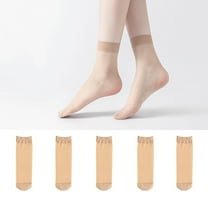WCJM Female10 Pack Women's Nylon Socks Ankle High Pantyhose White