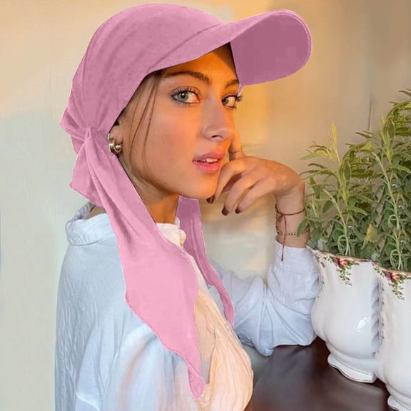 WCJM FemaleBaseball Hat Cap Hijab Shawl Simple Fabric Turban Summer Breathable Headscarf Hijab Cap For Women Men Pink