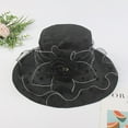 thumbnail image 1 of WCJM FemaleDress Hat For Women Black Fascinators Bridal Tea Party Wedding Hat Wide Brim Black, 1 of 5
