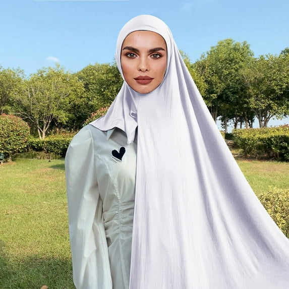 WCJM FemaleHead Scarf Solid Color Long Scarf Wrap Scarves Cotton Scarf For Women Fashion White