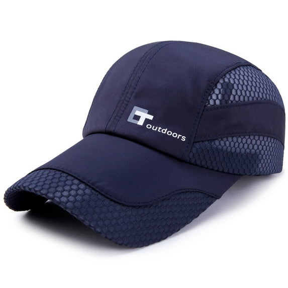 WCJM FemaleMen Women Solid Cap Mesh Quick Drying Adjustable Breathable Sport Outdoor Sun Protection Baseball Cap Dark Blue