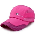 thumbnail image 1 of WCJM FemaleMen Women Solid Cap Mesh Quick Drying Adjustable Breathable Sport Outdoor Sun Protection Baseball Cap Hot Pink, 1 of 3