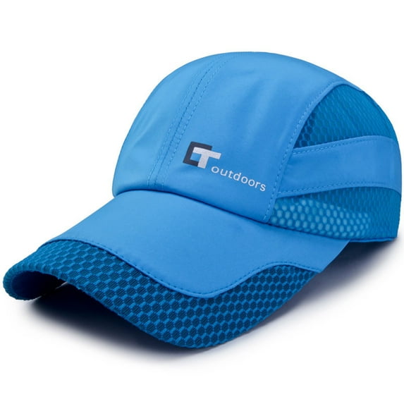 WCJM FemaleMen Women Solid Cap Mesh Quick Drying Adjustable Breathable Sport Outdoor Sun Protection Baseball Cap Sky Blue
