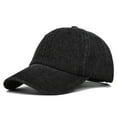 thumbnail image 1 of WCJM FemaleMens And Womens Denim Retro Washed And Old Destroyed Peaked Cap Solid Color Baseball Cap Black, 1 of 4