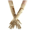 thumbnail image 1 of WCJM FemaleOpera Dance Elbow Finger 1920s Bridal Long Length Gloves Satin Women's Gloves Gloves Gold, 1 of 9