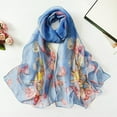 thumbnail image 1 of WCJM FemaleScarfs For Women Lightweight Print Floral Pattern Scarf Shawl Fashion Scarves Sunscreen Shawls And Wraps For Spring Blue, 1 of 3