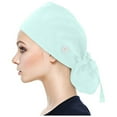 thumbnail image 1 of WCJM FemaleScrub Cap With Buttons Bouffant Hat With Sweatband for Womens and Mens Light Green, 1 of 6
