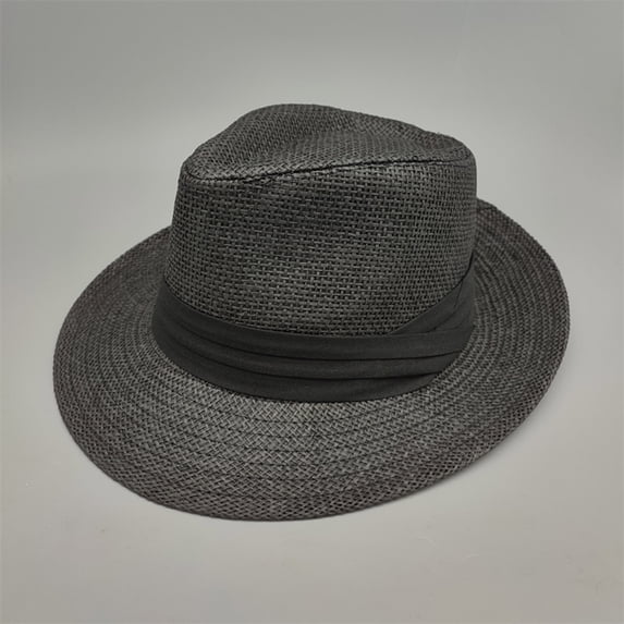 WCJM FemaleUnisex Men Women Panama Wide Brim Straw Hats Aldult Jazz Straw Hat Top Hat Sun Hat Black