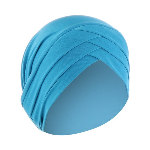 WCJM FemaleWomen Autumn Winter Warm Solid Cross Cap Hat Beanie Wrap Scarf Cap Blue