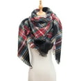 thumbnail image 1 of WCJM FemaleWomen Fall Winter Scarf Classic Tassel Plaid Scarf Warm Soft Large Blanket Wrap Shawl Scarves Black, 1 of 8