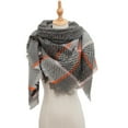thumbnail image 1 of WCJM FemaleWomen Fall Winter Scarf Classic Tassel Plaid Scarf Warm Soft Large Blanket Wrap Shawl Scarves Grey, 1 of 4