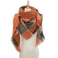 thumbnail image 1 of WCJM FemaleWomen Fall Winter Scarf Classic Tassel Plaid Scarf Warm Soft Large Blanket Wrap Shawl Scarves Orange, 1 of 4