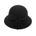 thumbnail image 1 of WCJM FemaleWomen'S Autumn And Winter Flowers Round Top Casual Fisherman'S Basin Cap Small Bowler Hat Black, 1 of 3
