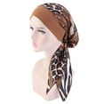 thumbnail image 1 of WCJM FemaleWomen's Casual Loose Print Chemo Beanie Cancer Headwear Turban Cap Coffee, 1 of 2