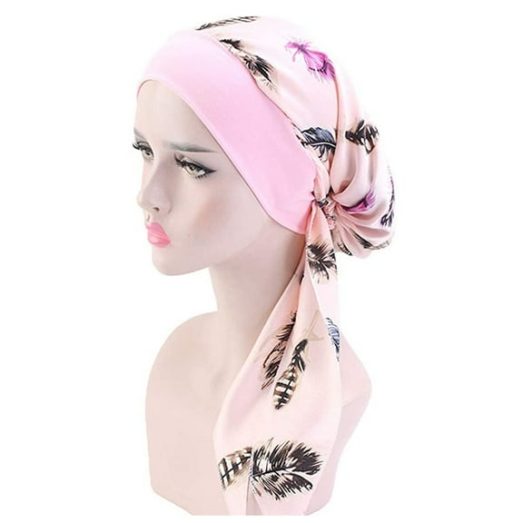 WCJM FemaleWomen's Casual Loose Print Chemo Beanie Cancer Headwear Turban Cap Pink
